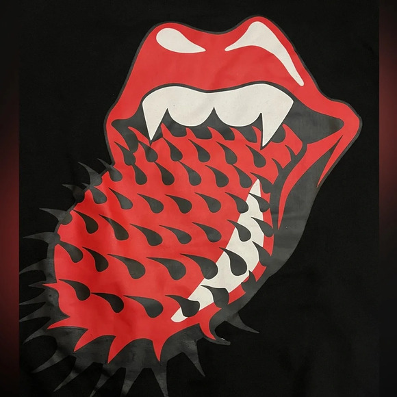 Rolling Stones Crewneck Sweatshirt Women Large Black Red Spike Tongue Logo NWT - Picture 6 of 8